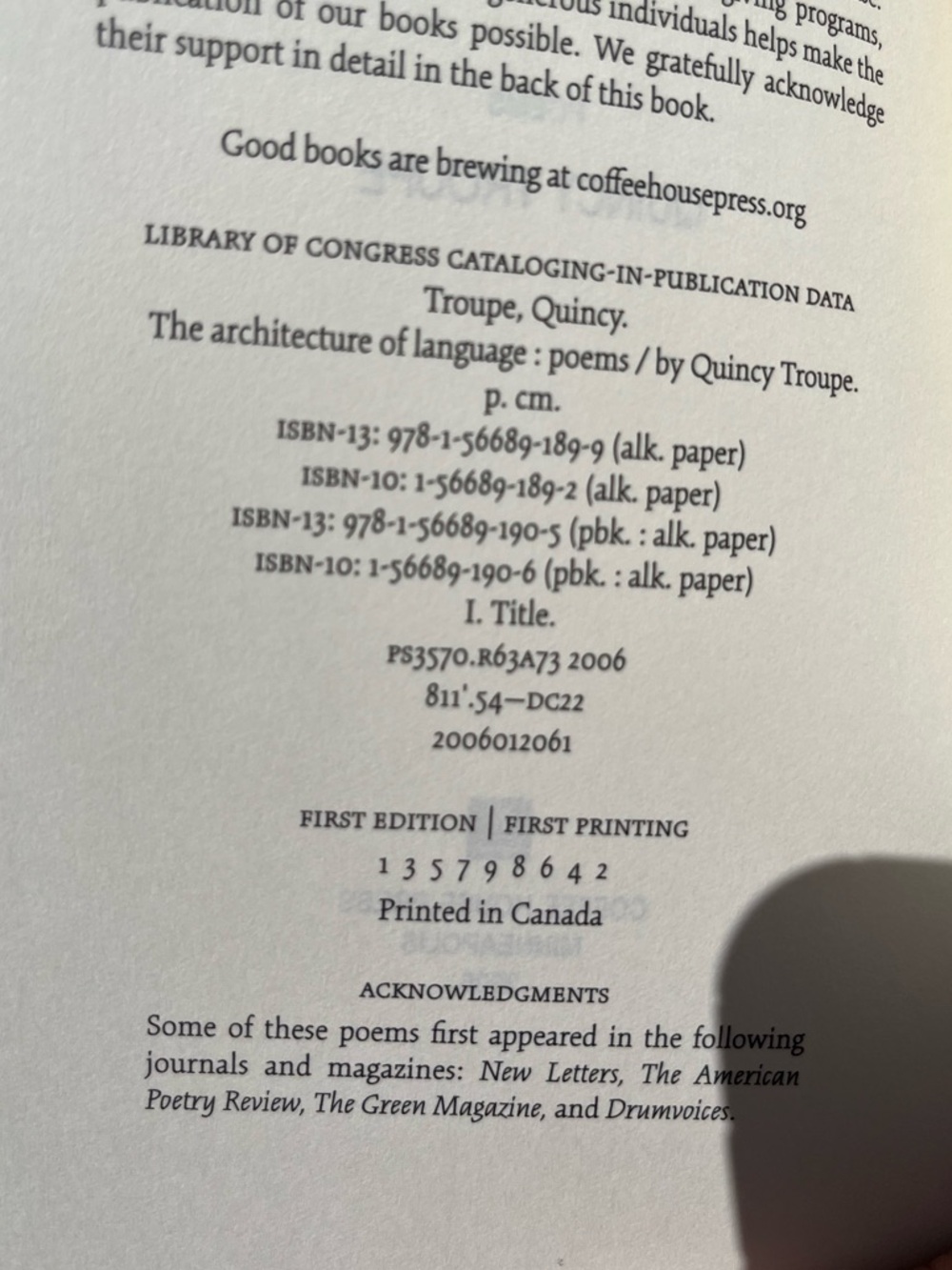 The Architecture of Language Poems by Quincy Troupe TPB 1st printing 1st edition - Picture 11 of 14